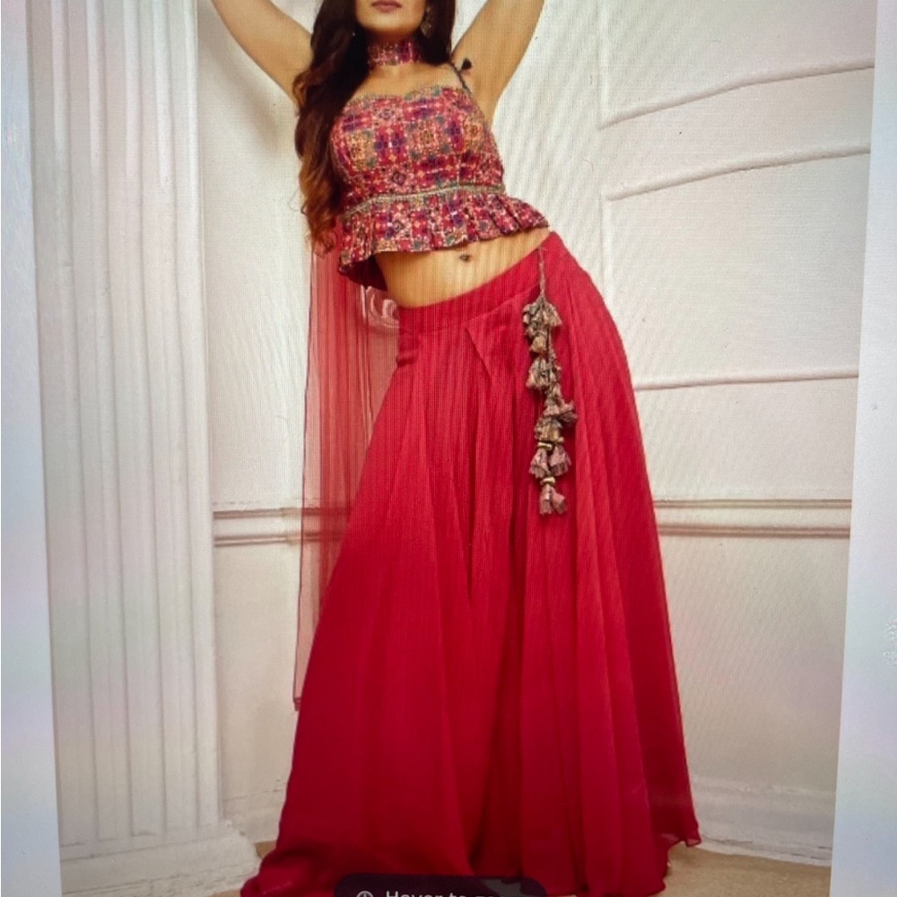PINK tassel detailing sharara set